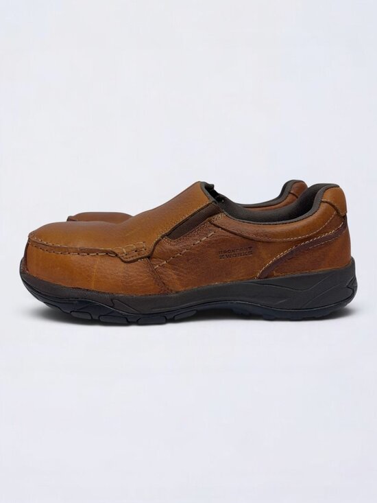 Rockport Works Extreme Slip On Shoes Mens 11 Brown Leather Composite Toe Loafer main image 11